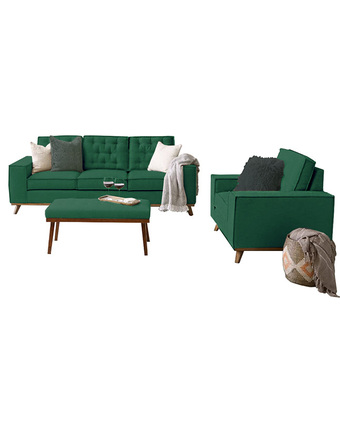 Tiendas EFE Juego de sala 3-1 + mesa de centro kloe home premium verde oferta