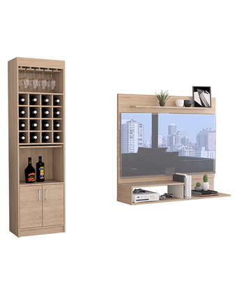 Tiendas EFE Panel de tv 55 + bar kava tuhome rovere y blanco oferta