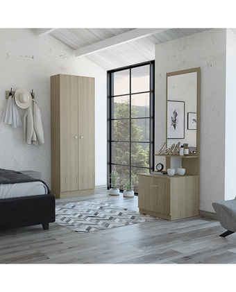 Tiendas EFE Combo tuhome dreams 9 clóset + velador multifuncional rovere y blanco oferta