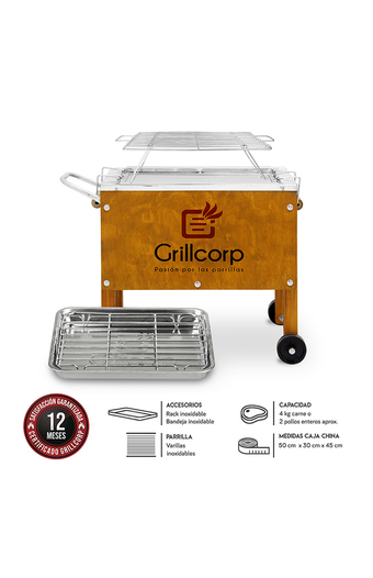 Tiendas EFE Caja china chica premium grillcorp + parr varillas inoxidables oferta