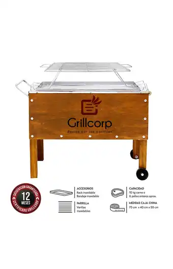 Tiendas EFE Caja china mediana premium grillcorp + parr varillas inoxidables oferta