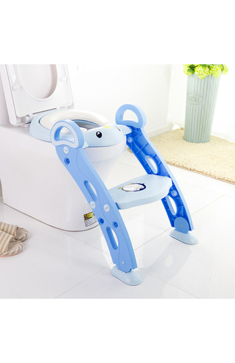 Tiendas EFE Asiento inodoro con escalera baby fees pingüino celeste oferta