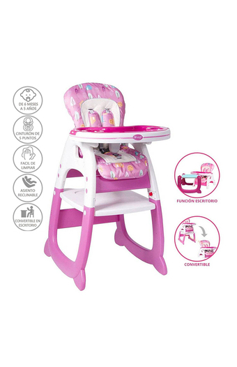 Tiendas EFE Silla de comer y escritorio ebaby merly rosado oferta