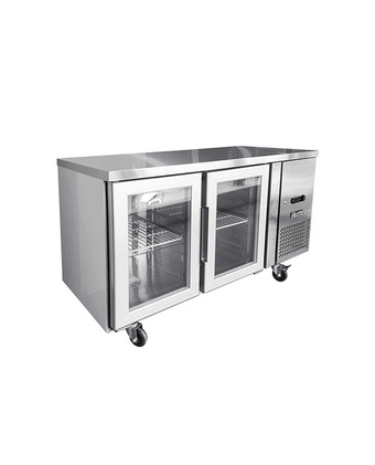 Tiendas EFE Mesón gourmet ilumi 1360x700x900 2 puertas de vidrio 280lt oferta