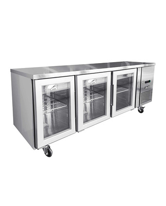 Tiendas EFE Mesón gourmet ilumi 1795x700x900 3 puertas de vidrio 420lt oferta