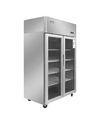 Tiendas EFE Armario frigorífico ilumi inoxidable 2 puertas de vidrio 1000lt fan cooling r-404a oferta