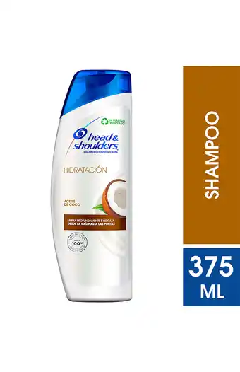 Tiendas EFE Shampoo head & shoulders 375ml hidratación aceite de coco oferta