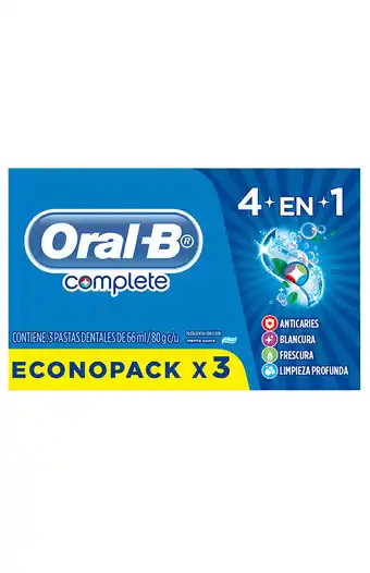 Tiendas EFE Pasta dental 66ml x 3 unidades oral b complete 4 en 1 oferta