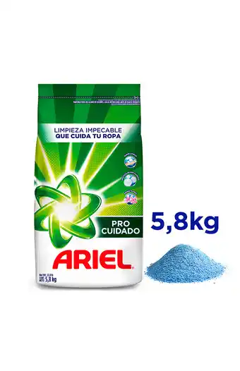 Tiendas EFE Detergente en polvo 5.8kg ariel regular pro cuidado oferta