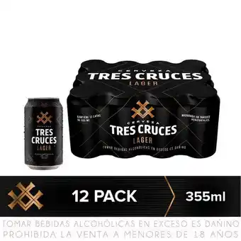 Metro Twelvepack cerveza tres cruces lata 355ml oferta