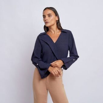 Fina Perú Blusa catalina azul oferta