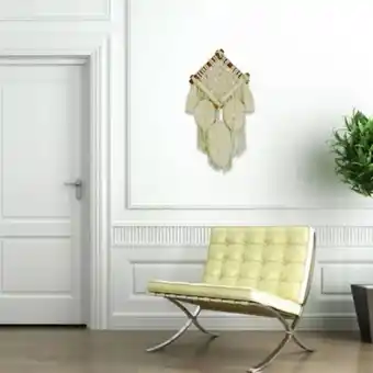 Maestro Tapiz tejido macramé plumas oferta