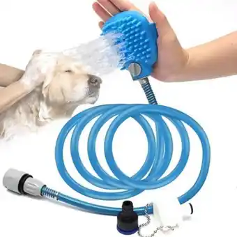 Maestro Guante con manguera para bañar mascotas gatos perros cepillo ducha oferta
