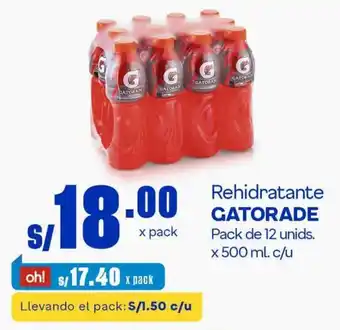 Makro Rehidratante GATORADE Pack de 12 unids x 500ml oferta