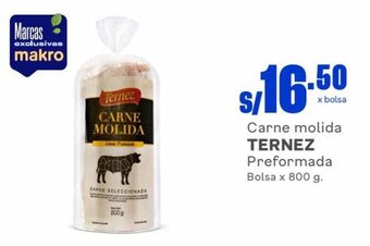 Makro Carne Molida TERNEZ Preformada bolsa x 800g oferta
