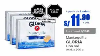 Makro Mantequilla GLORIA con sal unid x 200g oferta
