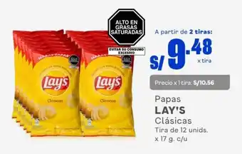 Makro Papas LAY'S Clásicas Tira de 12 unids. x 17g oferta