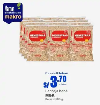 Makro Lenteja Bebé M&K bolsa x 500g oferta