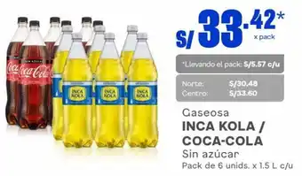 Makro Inka Kola/Coca-Cola Gaseosa Sin Azúcar 6 unids x 1,5L oferta