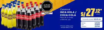 Makro Inca Kola/ Coca-Cola 12 Unids oferta