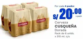 Makro Cusqueña Cerveza Dorada Pack de 6 Unids x 310ml c/u oferta