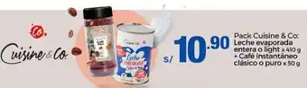 Metro Pack Cuisine & Co Leche Evaporada Entera o Light 410g oferta