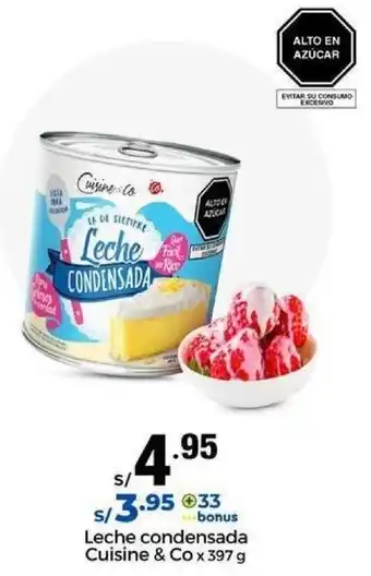 Metro Leche Condensada Cuisine & Co 397g oferta