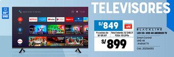 Plaza Vea Blackline LED 50-UHD 4K Android TV oferta