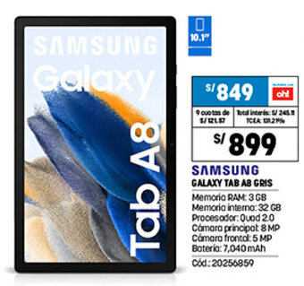 Plaza Vea Samsung Galaxy Tab A8 Gris oferta