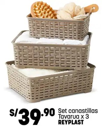 Plaza Vea Set Canastillas Tavarua x 3 REYPLAST oferta
