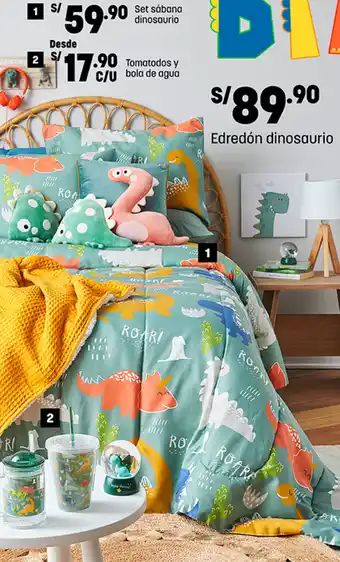 Plaza Vea Edredón Dinosaurio oferta