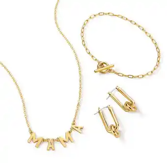 Ésika Set pulsera + collar + aretes mom gold oferta