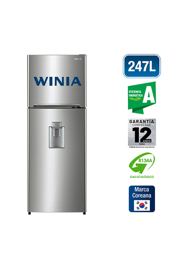 Tiendas EFE Refrigeradora winia 247 lt con dispensador - silver oferta