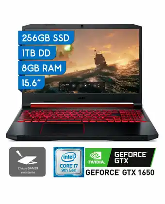 Tiendas EFE Laptop gamer nitro 5 core i7 9°gen 1tb + 256gb ssd 8gb gtx 1650 4gb + antivirus kaspersky por 1 año de regalo oferta