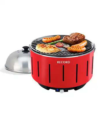 Tiendas EFE Parrilla a carbón portátil fastgrill record c/tapa y maletín - rojo oferta