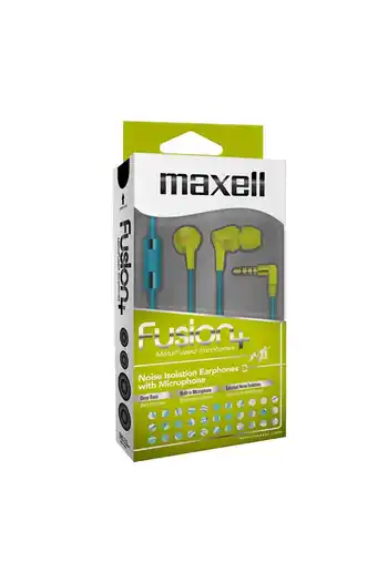 Tiendas EFE Audífonos maxell in-ear con micrófono fusión tennis - verde jade limón oferta