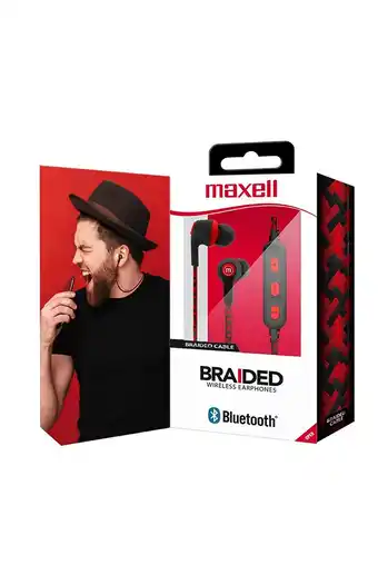 Tiendas EFE Audífonos bt maxell eb-bt700 trenzado con micrófono - rojo oferta
