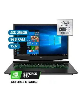 Tiendas EFE Laptop gamer hp 15-dk1010ca intel core i5-10300h, 8gb 256gb ssd nvidia geforce gtx 1050 3gb teclado en ingles oferta