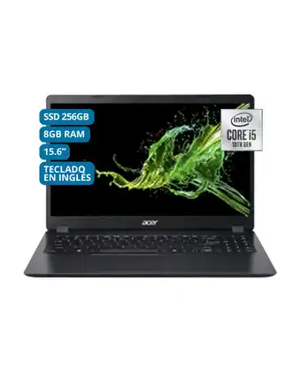 Tiendas EFE Laptop acer 15.6"; hd core i5 8gb 256gb ssd / teclado en inglés oferta
