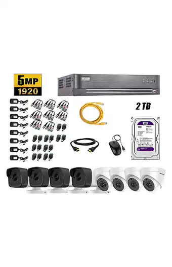 Tiendas EFE Cámaras de seguridad kit 8 hikvision 5mp + disco 2tb oferta p2p oferta