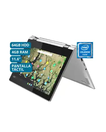Tiendas EFE Chromebook lenovo 11.6"; hd intel celeron n4000 64gb emmc 4gb oferta