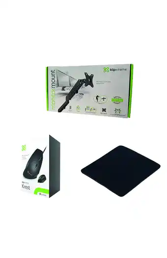 Tiendas EFE Combo klipxtreme mouse ultra + rack movil de monitor hasta 27"; + pad mouse oferta
