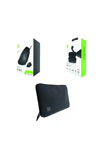 Tiendas EFE Combo klipxtreme mouse ergonómico + audífono + funda notebook oferta