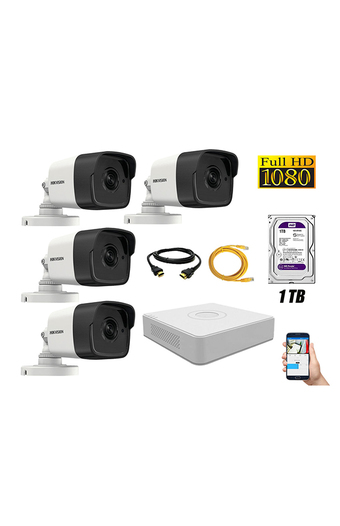 Tiendas EFE Cámara de seguridad ip poe 1080p exterior kit 4 hikvision disco 1tb wd púrpura oferta