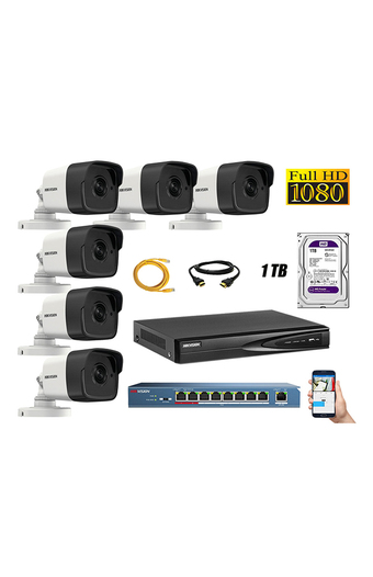 Tiendas EFE Cámara de seguridad ip 1080p exterior kit 6 hikvision disco 1tb wd púrpura oferta