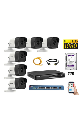 Tiendas EFE Cámara de seguridad ip 1080p exterior kit 6 hikvision disco 2tb wd púrpura oferta