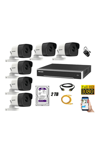 Tiendas EFE Cámara de seguridad ip poe 1080p exterior kit 6 hikvision disco 2tb wd púrpura oferta