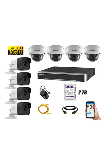 Tiendas EFE Cámara de seguridad ip poe 1080p full hd kit 8 hikvision disco 2tb wd púrpura oferta