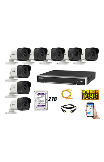 Tiendas EFE Cámara de seguridad ip poe 1080p exterior kit 8 hikvision disco 2tb wd púrpura oferta