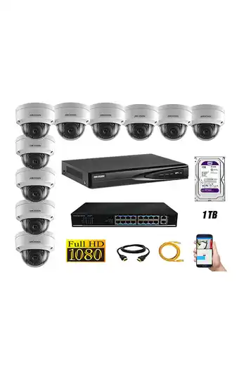 Tiendas EFE Cámara de seguridad ip 1080p interior kit 10 hikvision disco 1tb wd púrpura oferta